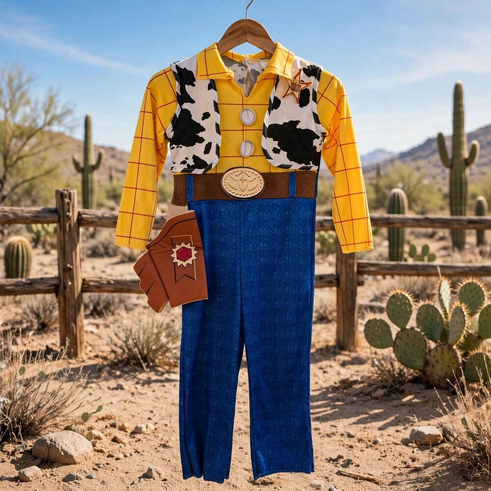 Disney Pixar Toy Story Woody Costume Kids XS 3T 4T Jumpsuit Disguise C206